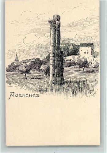 Avenches 1899 Nr. 300 Vouga & Cie - sign Meltzer - Federzeichnung , sehr gute Erhaltung AK