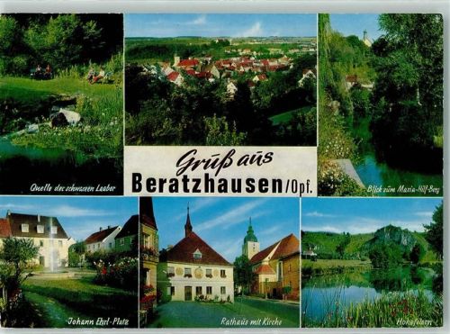 Beratzhausen Rückseite mit Abschürfungen bzw Kleberesten Rathaus Hohefelsen