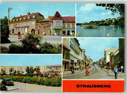 Strausberg Große Straße Am Strausee Kinderkripe Erich Weinert Rückseite mit Abschürfungen bzw Kleberesten