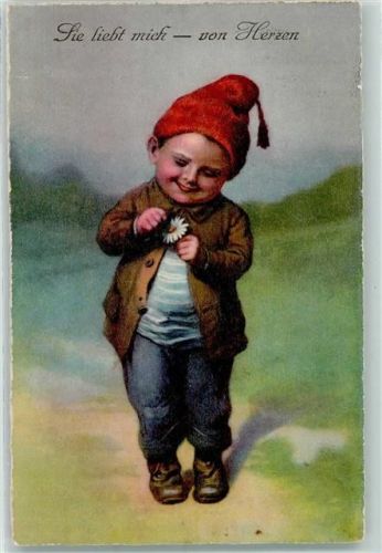 1927 Verlag NPG Serie 8228-2 - Blüten zupfen - sie liebt mich von Herzen