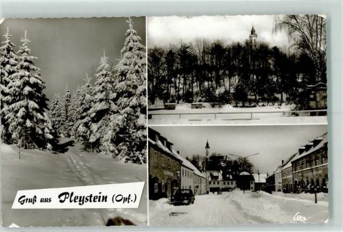 Pleystein Winter Rückseite mit Abschürfungen bzw Kleberesten