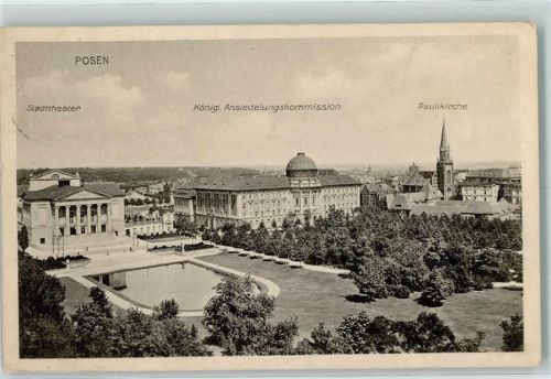 Posen 1915 Stadttheater Königl. Ansiedelungskommission Paulikirche