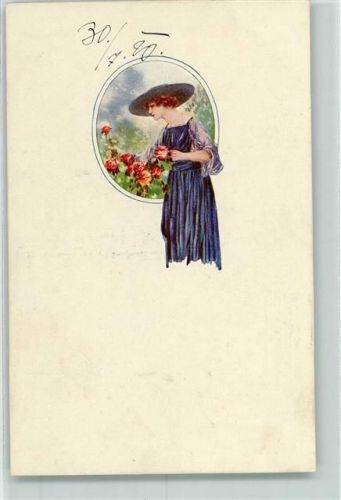 1920 Frau Blumen Rosen AK