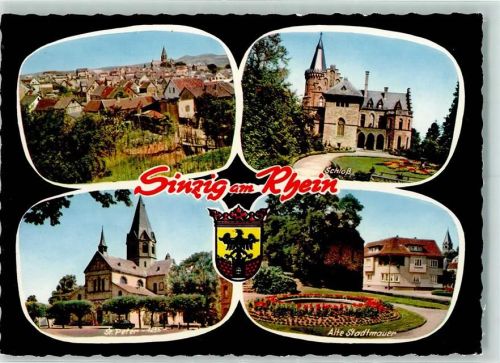 Sinzig Rückseite mit Abschürfungen bzw Kleberesten Schloss Alte Stadtmauer Kirche St. Peter