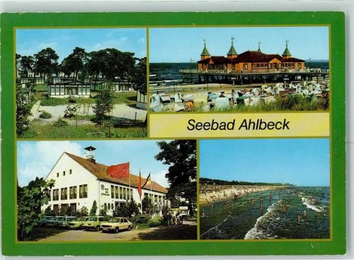 17375 O2111 Ahlbeck - Urlauberdorf Seebrücke FDGB Erholungsheim Haus der Erholung Badestrand