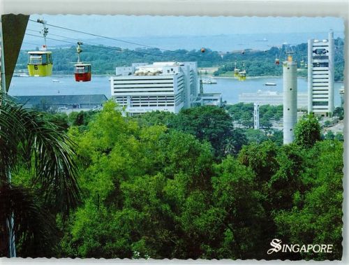 Singapore Overlooking the World Trade Centre and Cable Car Station at Mount Faber