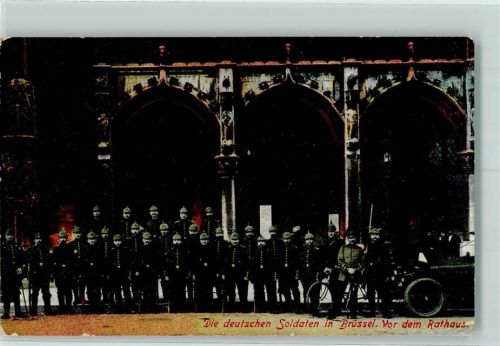 Brüssel Die deutschen Soldaten vor dem Rathaus