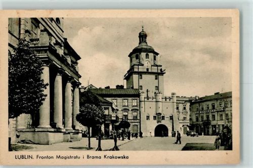 Lublin 1940 Fronton Magistratu i Brama Krakow AK