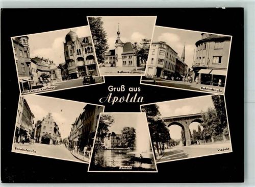 Apolda HO-Central-Kaufhaus Rathaus Bahnhofstraße Lohteich