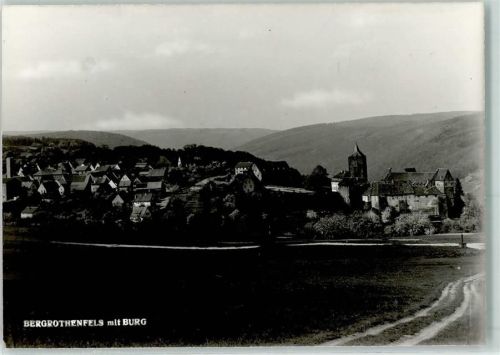 Bergrothenfels Rückseite mit Abschürfungen und Kleberesten Burg Foto-AK