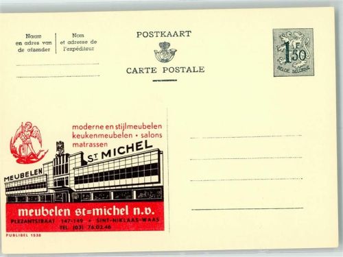 Stilmeubel St. Michel, Publibel 1538, Belgische Ganzsache Wertstufe 1,50