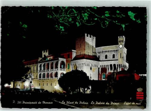 La Place du Palais Le Palais du Prince Effet du nuit