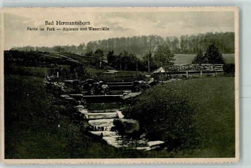 Bad Hermannsborn Partie im Park Alpinum Wasserfälle