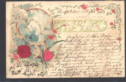 1901 Prägedruck Vergissmeinnicht AK