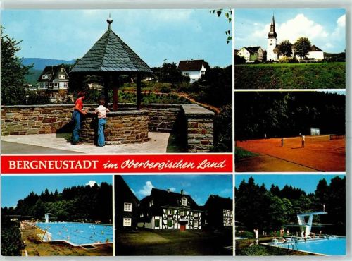 Bergneustadt Schwimmbad Tennisplatz Fachwerkhaus Wasserbrunnen