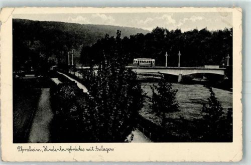 Pforzheim Hindenburgbrücke mit Anlagen Straßenbahn