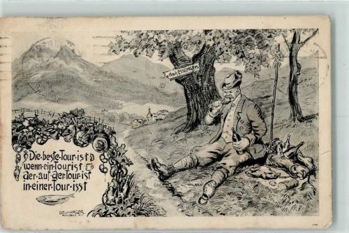 Esslingen 1926 Nr. 110 Wandern Spruch sign. Ger. H. Hagler