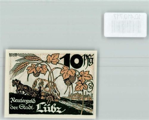 Lübz Notgeld Pferdefuhrwerk