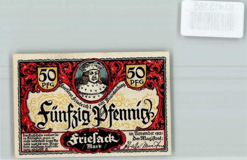 Friesack Notgeld Kurfürst Friedrich I. von Brandenburg