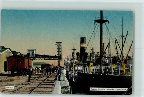 Rosario 1918 Puerto Muelles Exportacion AK