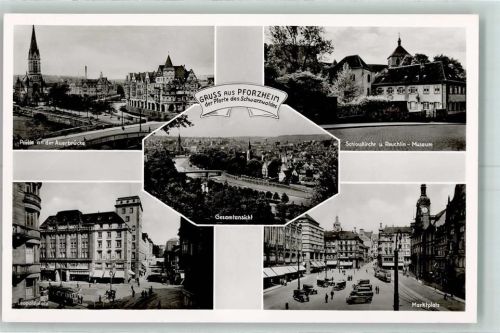 Pforzheim Auerbrücke Leopoldplatz Marktplatz Schlosskirche Reuchlinmuseum