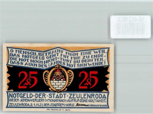 Zeulenroda Notgeld