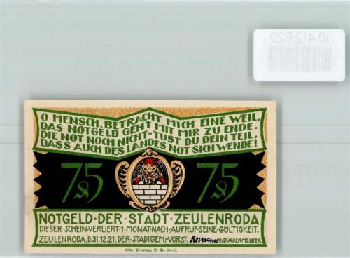 Zeulenroda Notgeld