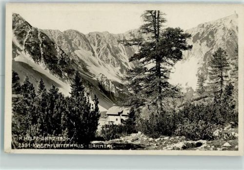 Klagenfurter Hütte Beschreibung aufgeklebt Hüttenstempel
