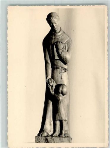 79618 W7888 Rheinfelden , Baden Foto AK Röm.-kath. Kirche Holzstatue