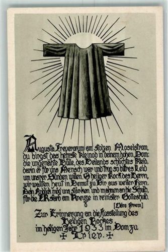 Trier 1933 Zur Erinnerung an die Ausstellung des heiligen Rocks im heiligen Jahr im Dom