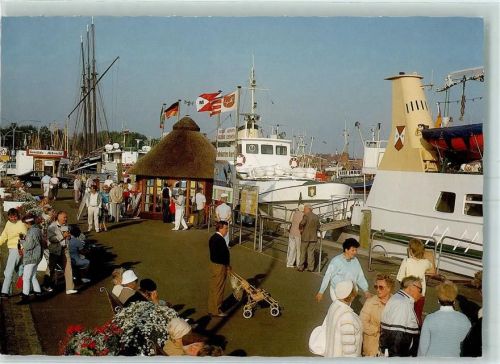 25761 W2242 Büsum - Hafen Kiosk Ausflugsschiffe Geschäft Gemälde Albrecht