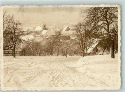 Ötlingen Winter Foto AK Ort handschriftlich