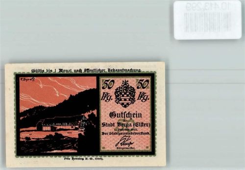 Berga Notgeld Scherenschnitt