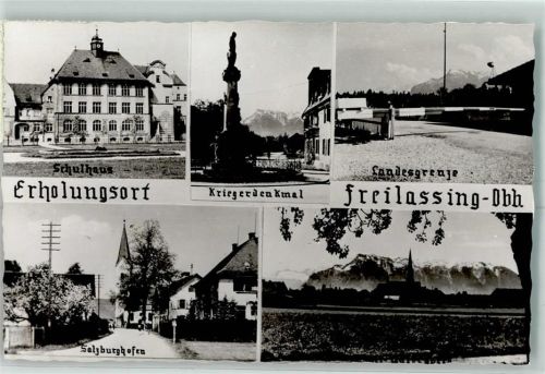 Feldkirchen Schulhaus Kriegerdenkmal Landesgrenze Salzburghofen