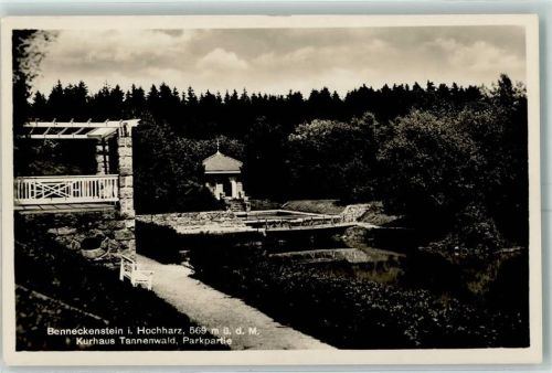 Benneckenstein Kurhaus Tannenwald Parkanlage Pavillion Ruhebank