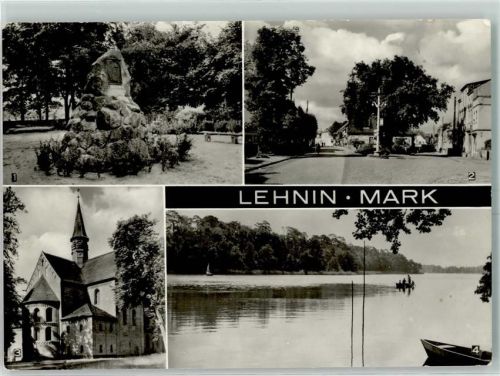 14797 O1804 Lehnin - Willibald-Alexis-Stein Otto-Nuschke-Platz Klosterkirche Gohlitzsee