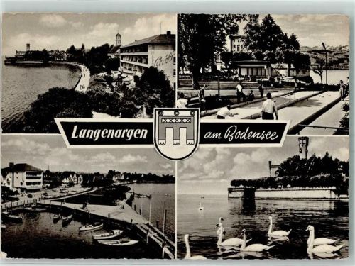 88085 W7994 Langenargen - Boul Spiel Hafen Boot Schwäne