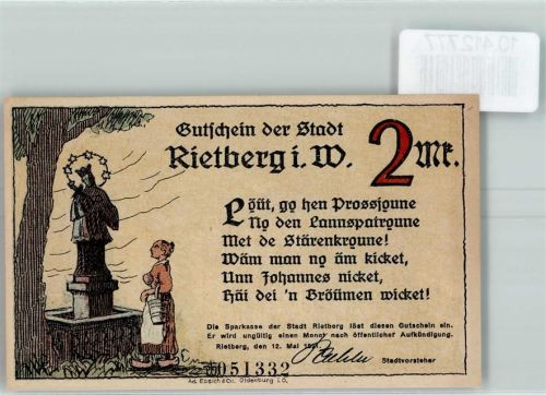 33397 W4835 Rietberg - Notgeld St. Johannes Kapelle