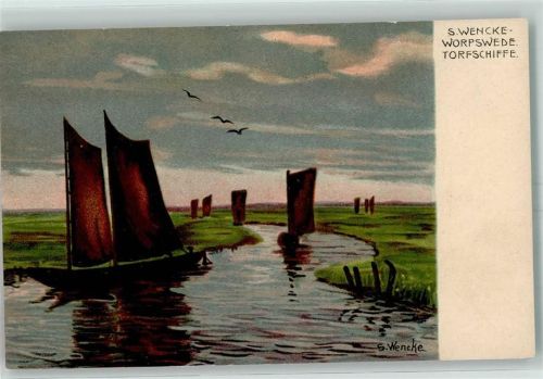 Worpswede Torfschiffe sign. S. Wencke
