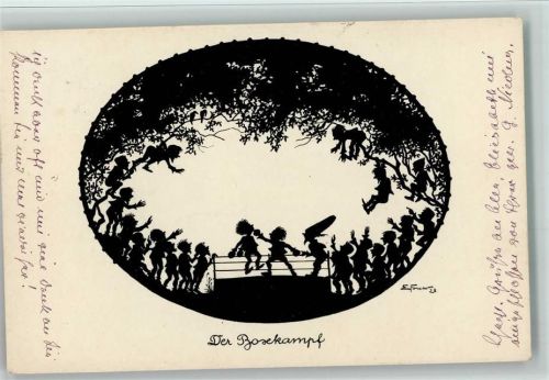 1929 Schattenbilder Reihe 56 - Sport und Spiel im Gnomenreich AK