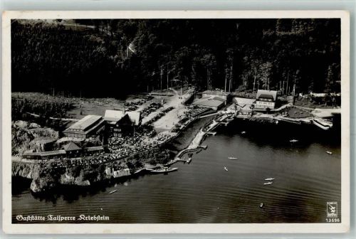 Kriebstein Fliegeraufnahme Gasthaus Talsperre Boote Überstempel