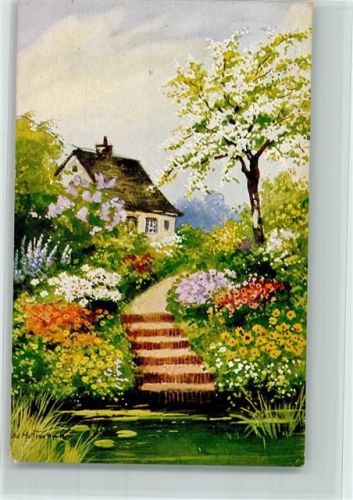 Terrassengarten sign Ad. Hoffmann , gute Erhaltung Gartenbau 1930 Künstlerkarte