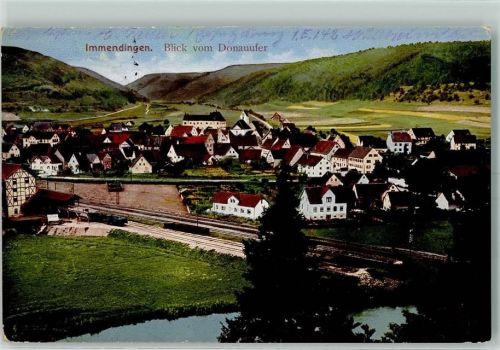 Immendingen 1915 Blick vom Donauufer Bahnhof