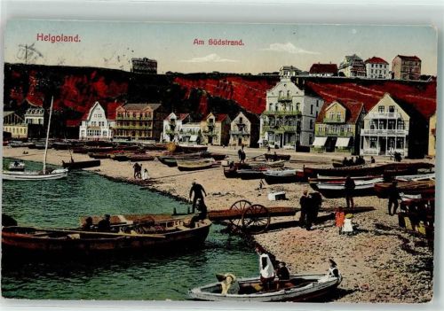 Helgoland 1912 Südstrand Ruderboote