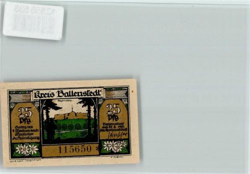06493 O4303 Ballenstedt - Notgeld 1924