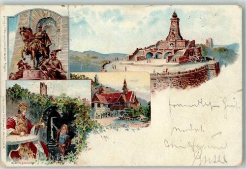 Kyffhäuser 1898 Zwerg Kyffhäuser-Denkmal Barbarossa Reiterdenkmal Kaiser Wilhelm I.