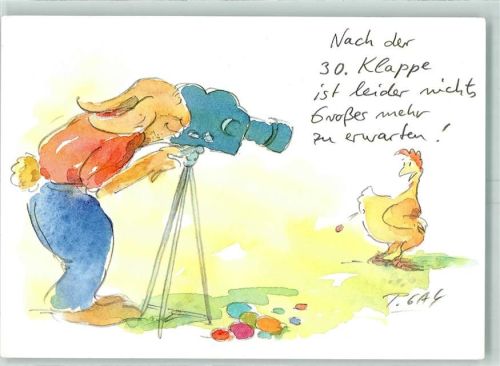 1997 Cartoon Filmkamera sign Peter Gaymann AK