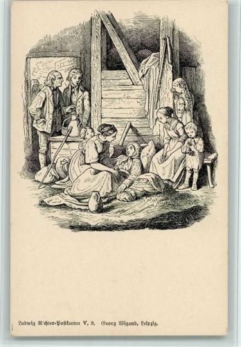 Bauernfamilie, Geburt im Stall , gute Erhaltung