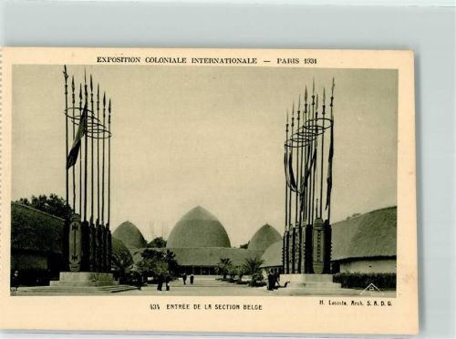 Paris Architekt H. Lacoste Exposition Coloniale Internationale 1931 Nr 434 Entree de la Section Belge Belgien