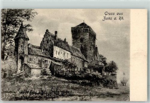 Zons Stadtturm am Rheintor sign. GP